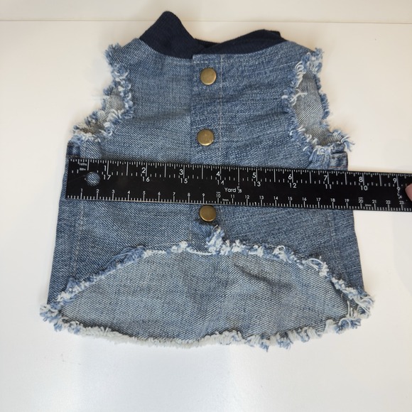 Dog Denim Vest, Size S For Small Dogs, Hand Made, For Chihuahuas Or Cats. - Picture 8 of 10